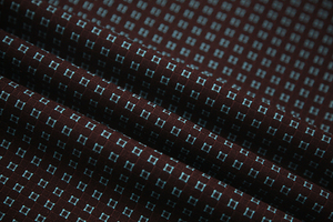 Dark patterned polyester-viscose fabric